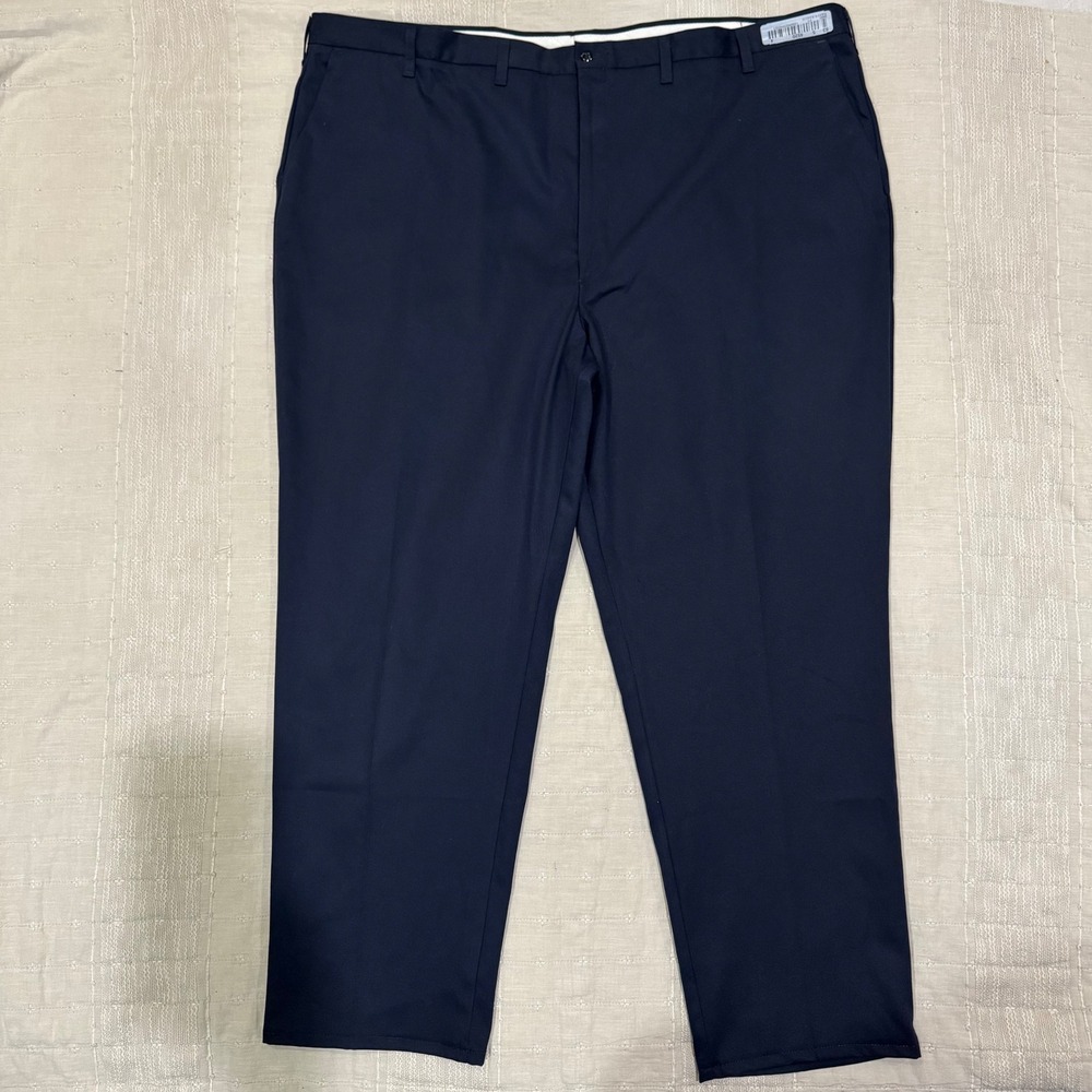 Cintas ComfortFLEX Mens Navy Blue‎ Work Trousers Flat Front Pants 52x31 #945-20